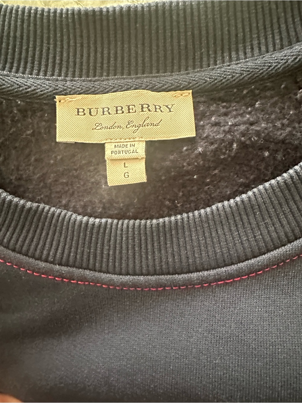 Burberry Black Sweatshirt with Pink Contrast Stitching - Picture 3 of 8